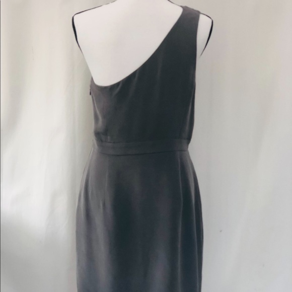 J.Crew silk one shoulder gray dress 10 - Picture 6 of 8